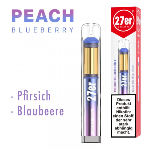 Venookah 27er 800 E-Shisha Vape - Peach Blueberry