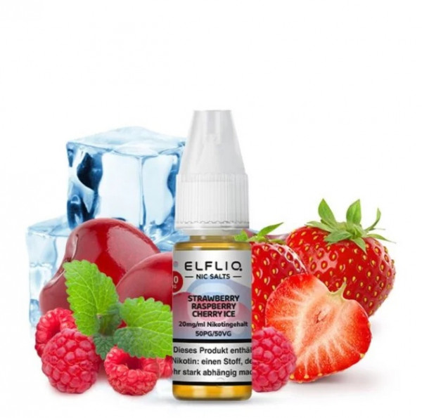 Elfliq by Elf Bar NicSalt Liquid - Strawberry Raspberry Cherry Ice 20mg